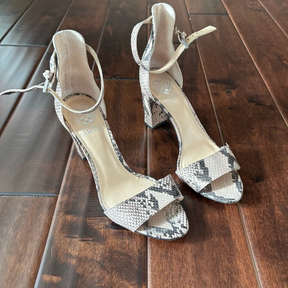 Vince Camuto Snakeskin Heels - Picture 2 of 6